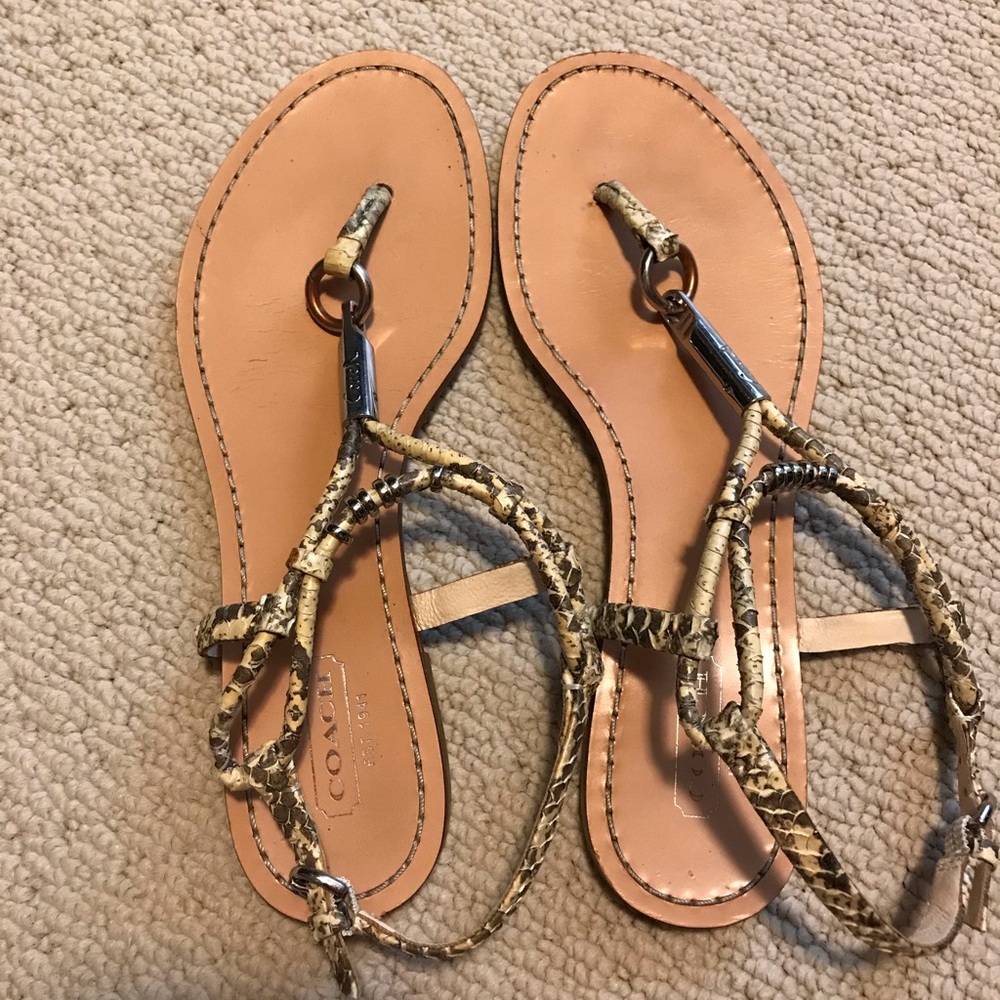 Coach Size 8 Snake Print Sandals